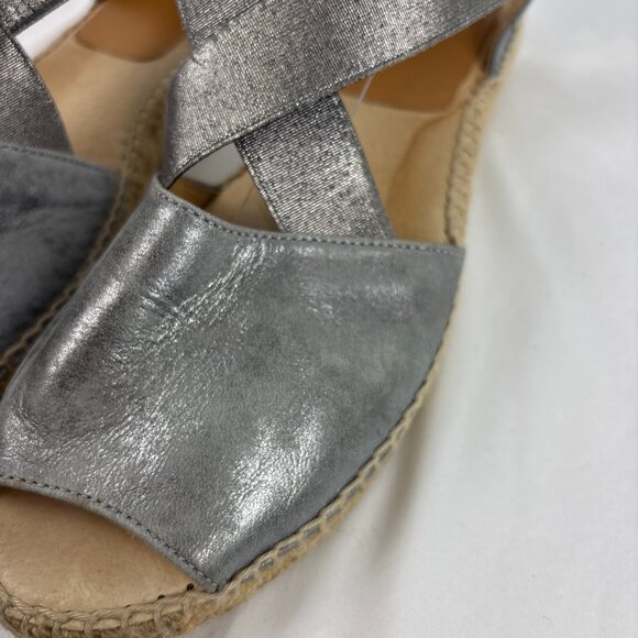 Kanna Espadrille Sandals Women’s 41 Metallic Silver Crisscross Slingback Spain - Picture 6 of 16